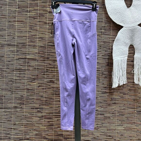ID Ideology Women S High Waist Side Pocket 7/8 Length Leggings Purple Size Large - Picture 3 of 3